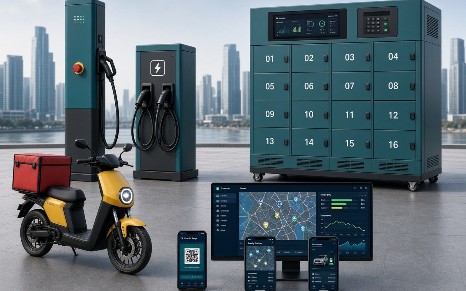 ARKVIA charging, battery swap and energy management