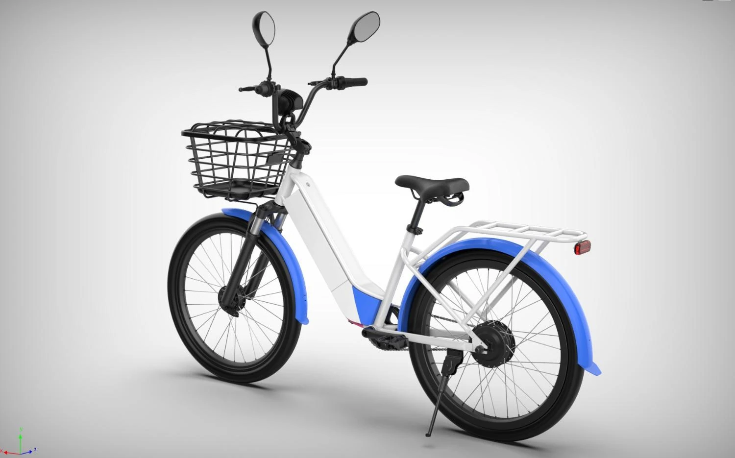 Complete ARKVIA C26-750 electric bicycle — rear three-quarter view
